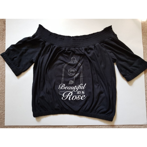 Disney Beauty and the Beast Crop Top Shirt - Picture 1 of 10